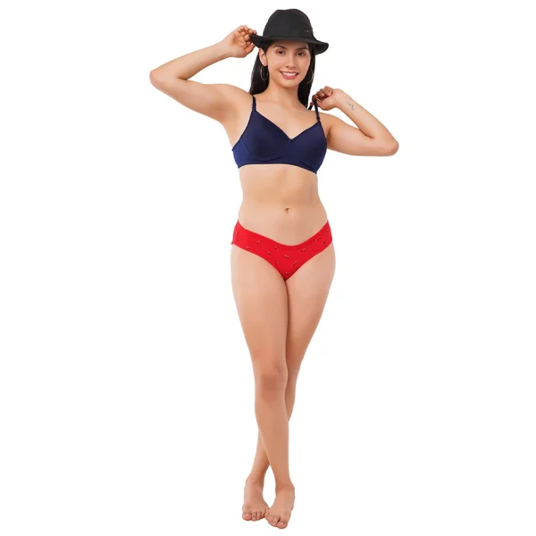 Fiore Buttefly Medium Waist Panty (Pack of 3) - Red - Image 6