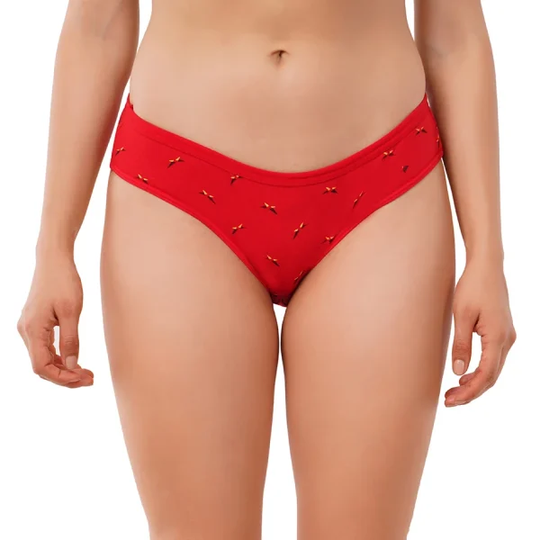 Fiore Buttefly Medium Waist Panty (Pack of 3) - Red