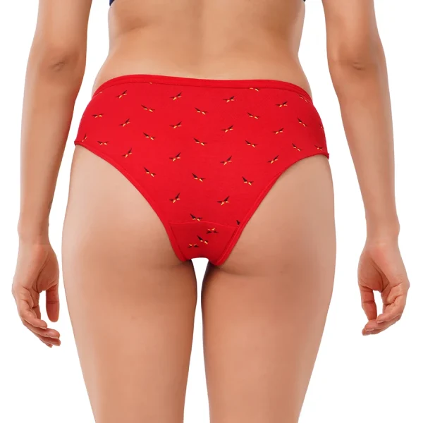 Fiore Buttefly Medium Waist Panty (Pack of 3) - Red - Image 5