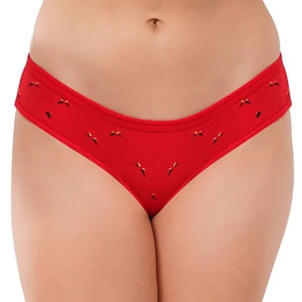 Fiore Buttefly Medium Waist Panty (Pack of 3) - Red - Image 2