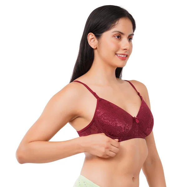 Fiore Medium Coverage Non Paded Everyday Bra (Pack of 1) - Maroon - Image 5
