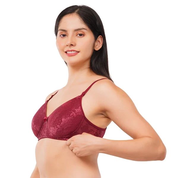 Fiore Medium Coverage Non Paded Everyday Bra (Pack of 1) - Maroon - Image 4