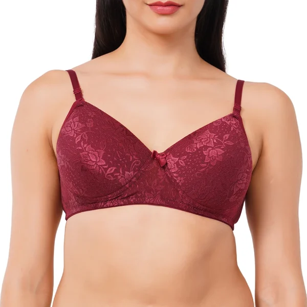 Fiore Medium Coverage Non Paded Everyday Bra (Pack of 1) - Maroon - Image 2