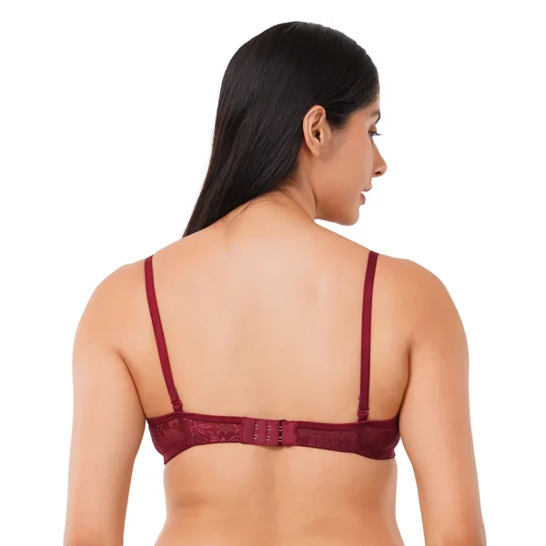 Fiore Medium Coverage Non Paded Everyday Bra (Pack of 1) - Maroon - Image 3