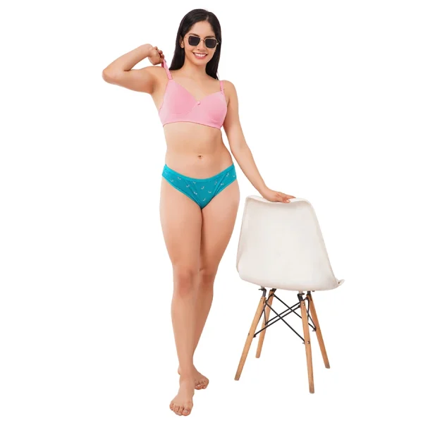 Fiore Buttefly Medium Waist Panty (Pack of 3) - Blue - Image 6
