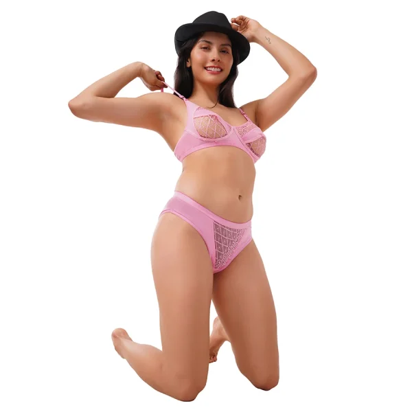 Fiore Cotton Lingerie Set (Pack of 1) - Pink - Image 6