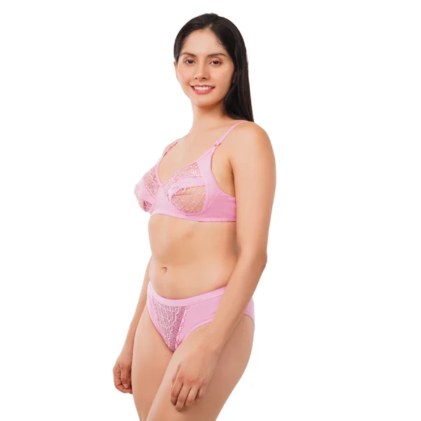 Fiore Cotton Lingerie Set (Pack of 1) - Pink - Image 4