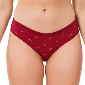 Fiore Buttefly Medium Waist Panty (Pack of 3) - Maroon