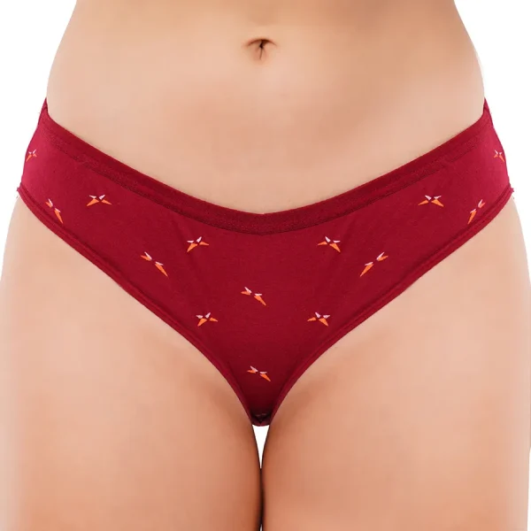 Fiore Buttefly Medium Waist Panty (Pack of 3) - Maroon - Image 5