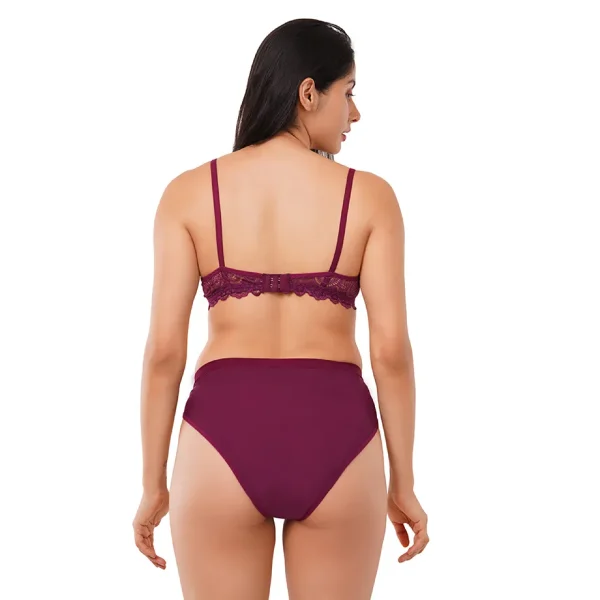Fiore Cotton Lingerie Set (Pack of 1) - Purple - Image 3