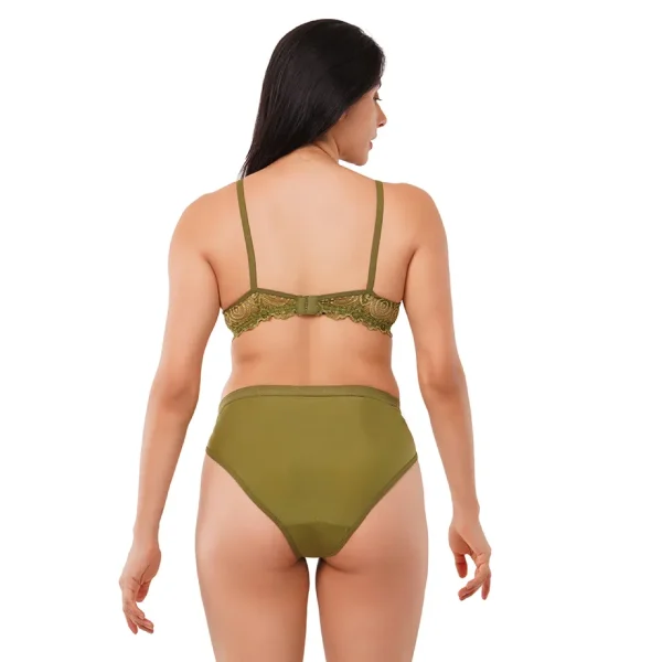 Fiore Cotton Lingerie Set (Pack of 1) - Green - Image 3