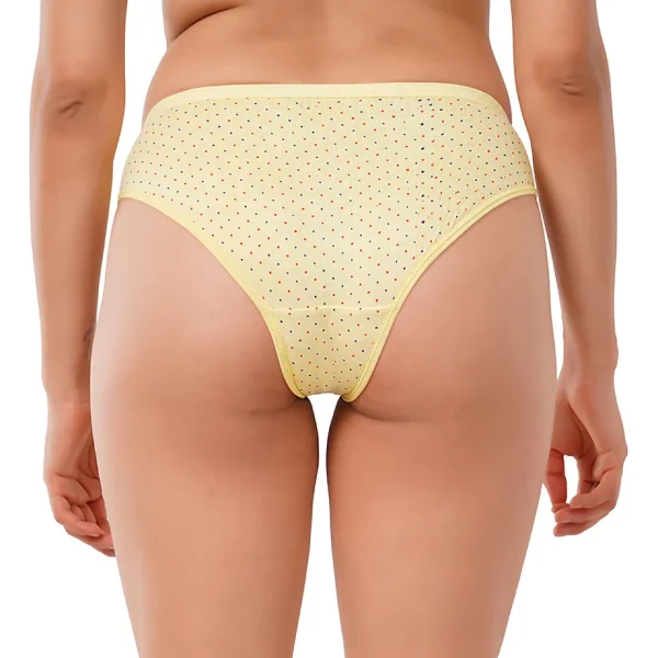 Fiore Dot Print Everyday Cotton Panty (Pack of 3) - Yellow - Image 3