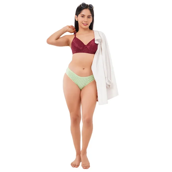 Fiore Dot Print Everyday Cotton Panty (Pack of 3) - Green - Image 6
