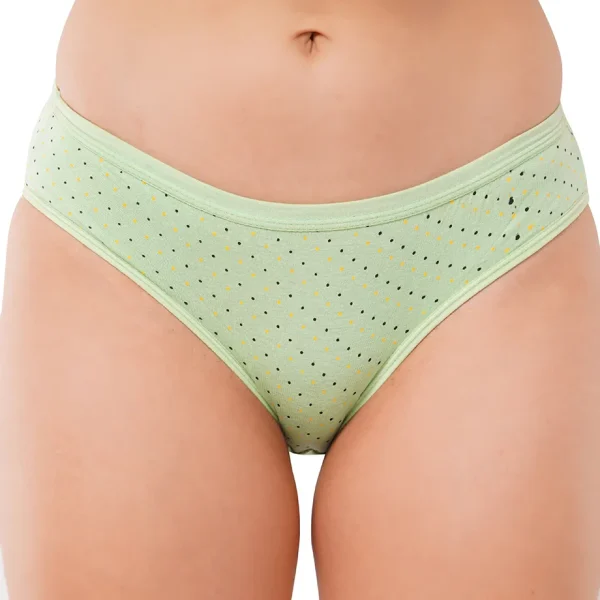 Fiore Dot Print Everyday Cotton Panty (Pack of 3) - Green - Image 4