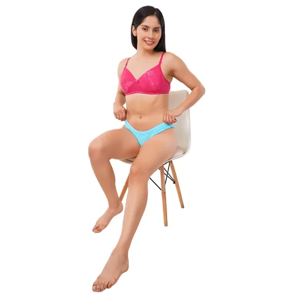 Fiore Dot Print Everyday Cotton Panty (Pack of 3) - Blue - Image 6