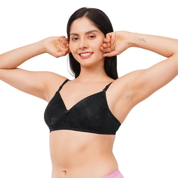 Fiore Medium Coverage Non Paded Everyday Bra (Pack of 1) - Black - Image 3
