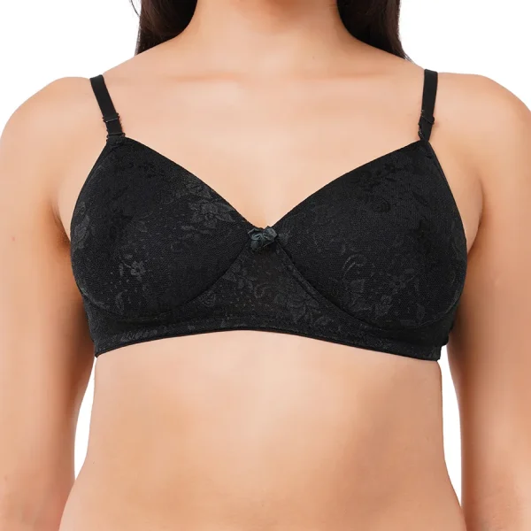 Fiore Medium Coverage Non Paded Everyday Bra (Pack of 1) - Black - Image 2