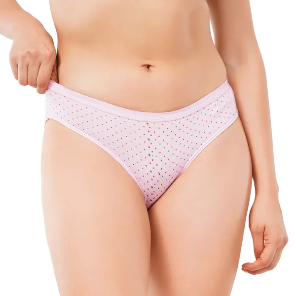 Fiore Dot Print Everyday Cotton Panty (Pack of 3) - Pink - Image 2