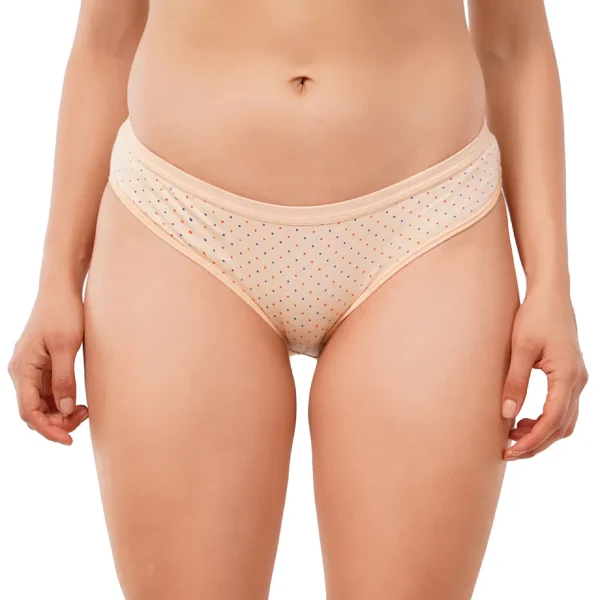 Fiore Dot Print Everyday Cotton Panty (Pack of 3) - Beige