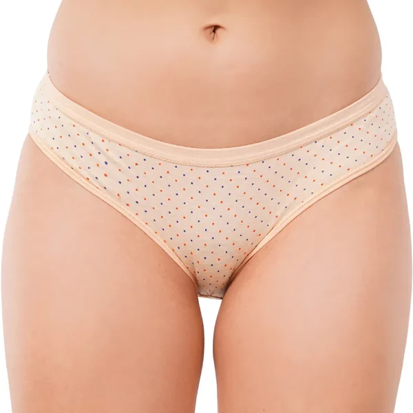 Fiore Dot Print Everyday Cotton Panty (Pack of 3) - Beige - Image 4