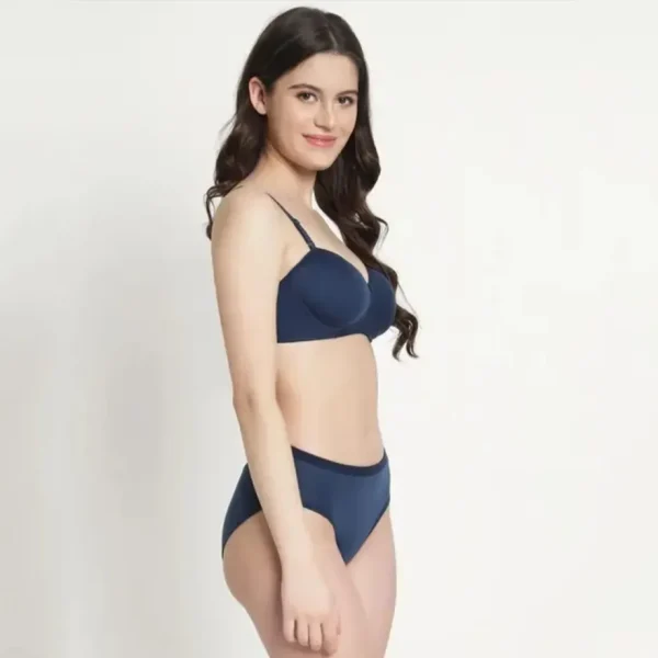 Fiore Cotton Lingerie Set - Pack of 3 (Pink, Navy Blue & Blue) - Image 2