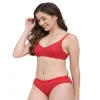 Fiore Cotton Lingerie Set - Pack of 3 (Red, Navy Blue & Mustard) - Image 3