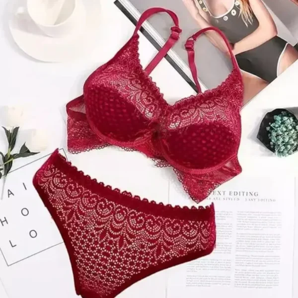 Fiore Lace Bikini Set (Pack of 1) – Maroon - Image 4