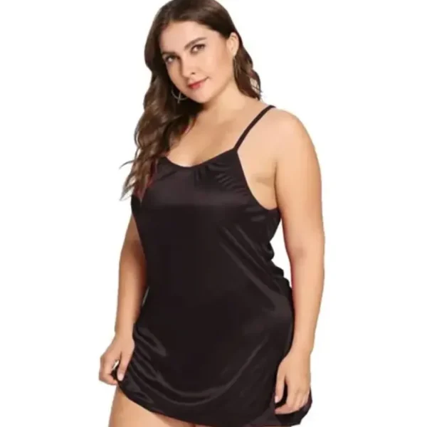 Fiore Satin Babydoll Nighty (Pack of 1) – Black - Image 3