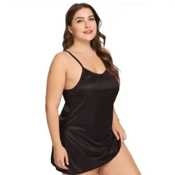 Fiore Satin Babydoll Nighty (Pack of 1) – Black - Image 4