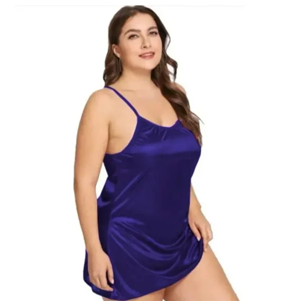 Fiore Satin Babydoll Nighty (Pack of 1) – Blue - Image 3